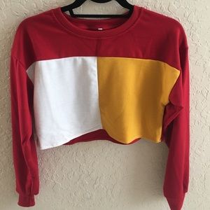 Tricolored crop long sleeve